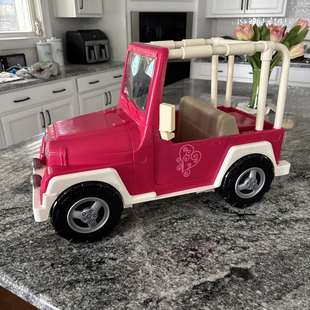 Our Generation OG Pink And White Jeep 4X4 Vehicle Fits American Girl 18"‎ Doll